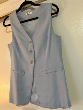 Workshop Republic Clothing Light Blue V-Neck Sleeveless Vest